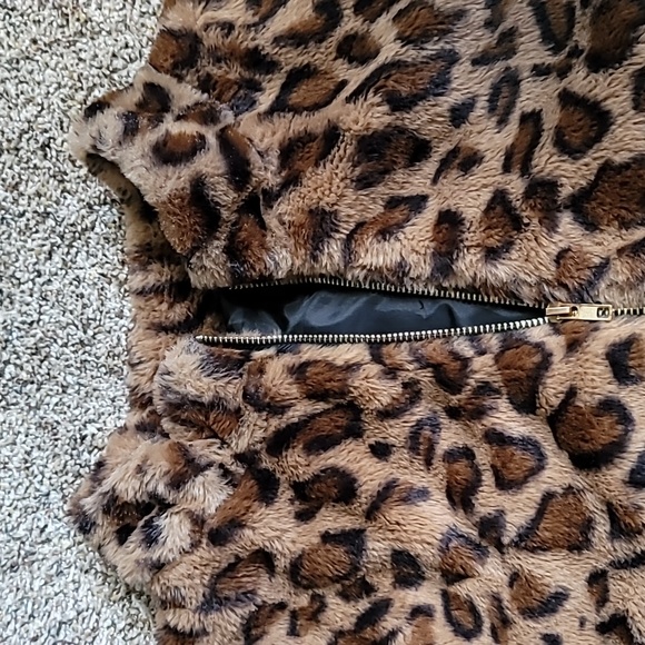 Beauciel vest 3X zip faux fur cabincore baddie animal print - Picture 6 of 13